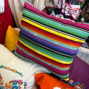 Colorful Striped Accent Pillow